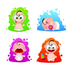 Fotobehang Babies characters set. Cartoon style. © alastis