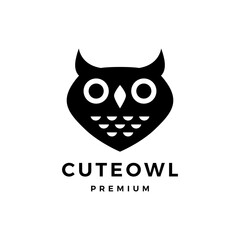 cute owl logo vector icon illustration