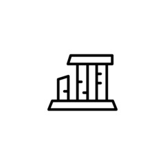 Relics icon vector in black line style icon, style isolated on white background