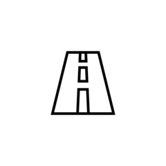 Road vector icon in black line style icon, style isolated on white background