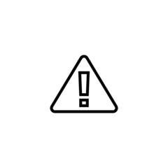 Caution vector icon in black line style icon, style isolated on white background