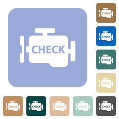 Check engine rounded square flat icons