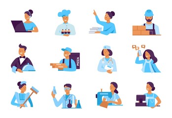People of different professions. A set of vector illustrations.