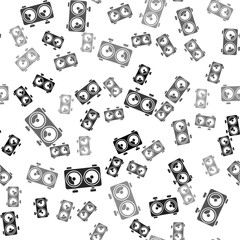 Black Time chess clock icon isolated seamless pattern on white background. Sport equipment. Vector Illustration.