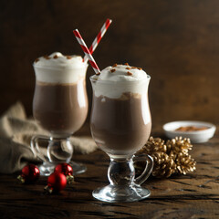 Homemade gingerbread latte or hot chocolate