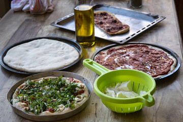 cooking pizza at home