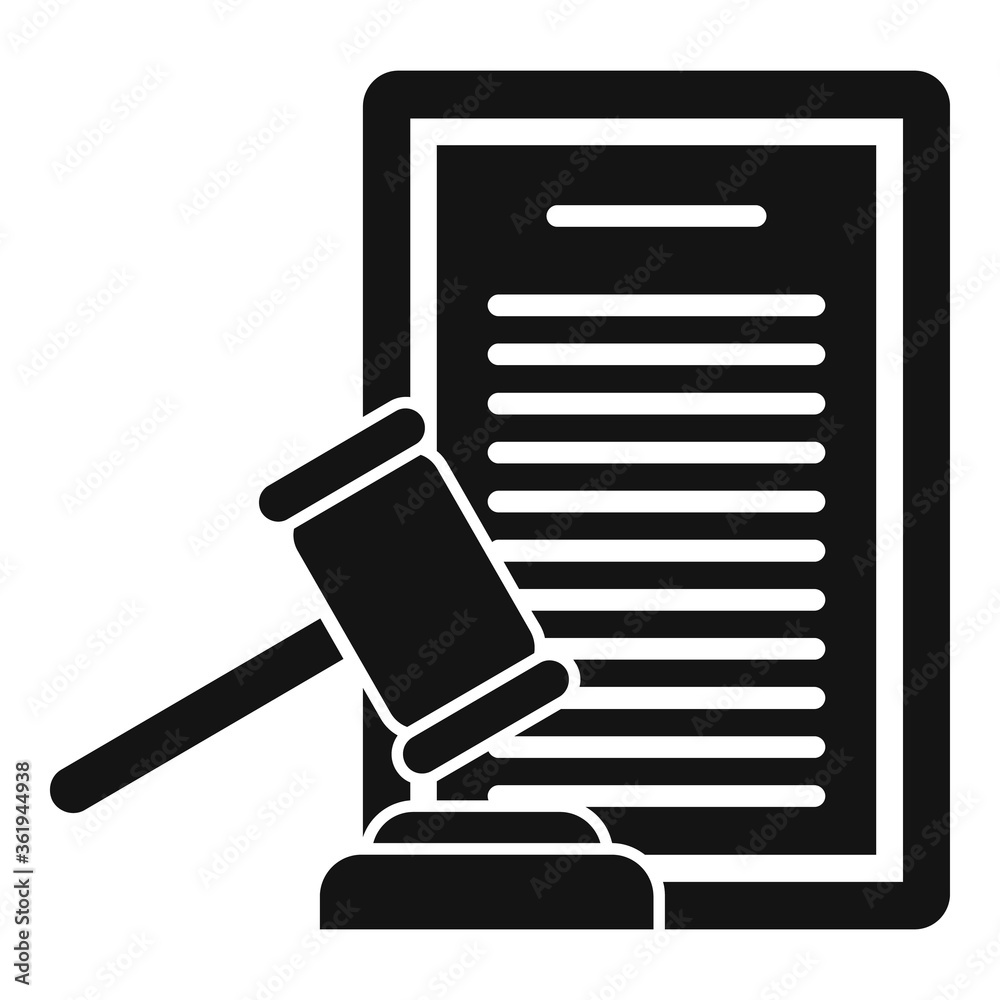 Poster divorce judge document icon. simple illustration of divorce judge document vector icon for web desig
