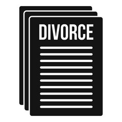 Divorce papers icon. Simple illustration of divorce papers vector icon for web design isolated on white background
