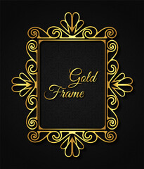Luxury golden invitation frame background