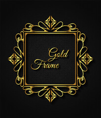 Luxury golden invitation frame background
