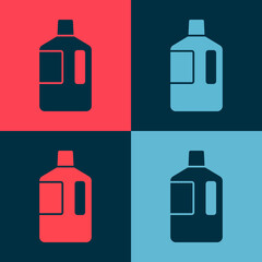 Pop art Big bottle with clean water icon isolated on color background. Plastic container for the cooler. Vector Illustration.