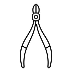 Steel pliers icon. Outline steel pliers vector icon for web design isolated on white background