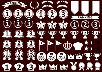 モノクロのランキングアイコンセット2