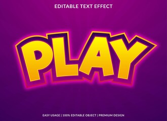 play text effect template with 3d style and bold font concept use for brand label and logotype sticker