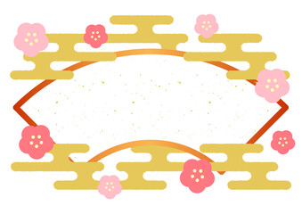 梅と雲のフレーム2