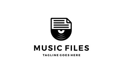 music file document logo design concept