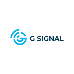 G signal logo vector modern simple designs blue color white background
