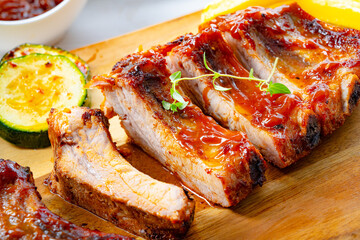 Grilled Sparerib with various vegetables