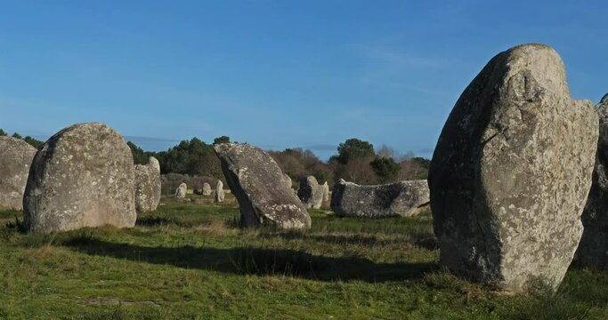 The stone alignments,Carnac, Morbihan, Brittany, France