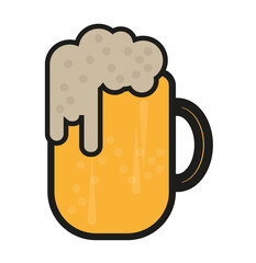 Cartoon beer mug vector on a white background
