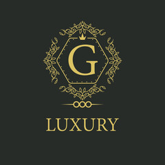 Luxury logo. Premium elegant initial letter design template for restaurant, hotel, boutique, cafe, Hotel, Heraldic, Jewelry, Fashion and other business