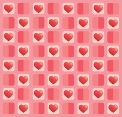 cute pastel heart pattern background vector illustration