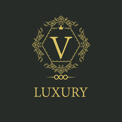 Luxury logo. Premium elegant initial letter design template for restaurant, hotel, boutique, cafe, Hotel, Heraldic, Jewelry, Fashion and other business