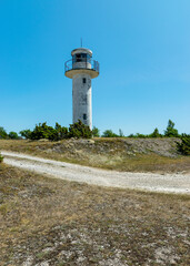 view of an old abandoned lighthouse by the sea, Saaremaa Island, Estonia