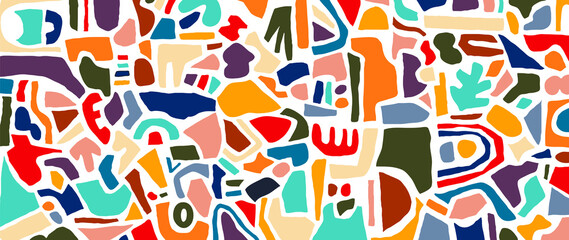 Abstract background vector with natural doodle line arts. Creative pattern with hand drawn shapes. Design background for social media post, cover, print and wallpaper