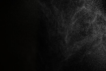 abstract background overlay white bokeh falling snow fog view on black