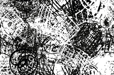 Black and white abstract background. The monochrome pattern is seamless. Chaotic grunge texture