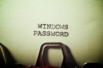 Windows password concept
