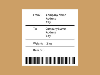 shipping bar code label
