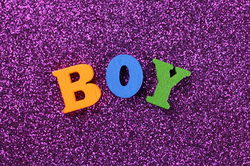boy word made up of bright colored letters