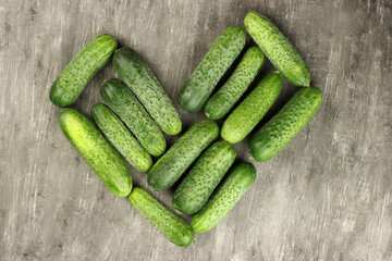 Heart of cucumbers fresh organic