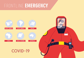 Frontline medical team working in different countries for health emergency