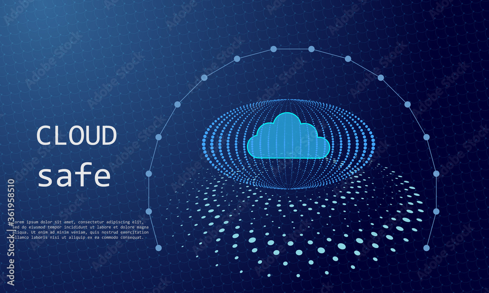 Aufkleber abstract blue tech background. cloud data connection, scientific and technological innovation concept vector background.