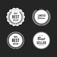 Collection of vintage retro premium quality badges and labels