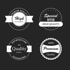 Collection of vintage retro premium quality badges and labels