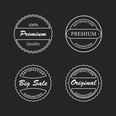 Collection of vintage retro premium quality badges and labels