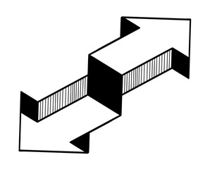 black and white arrow style 3d 