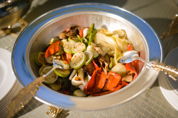 Grilled salad in a bowl