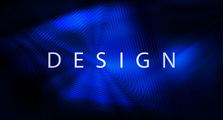 Abstract design with a gradient of blue and black shades, thin stripes