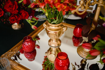 Beautifully decorated table with flowers for a special occasion