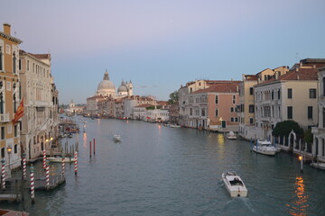 VENICE, ITALY – OCTOBER 23, 2012: A view of the Grand Canal of Venice at night