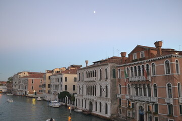 Fototapeta na wymiar VENICE, ITALY – OCTOBER 23, 2012: A view of the Grand Canal of Venice at night
