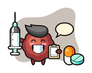 Meatball cartoon as a doctor