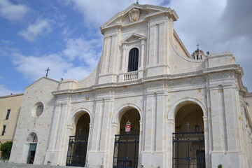 Fototapeta na wymiar CAGLIARI, SARDINIA, ITALY – OCTOBER 29, 2012: The Basilica of Our Lady of Bonaria in Cagliari