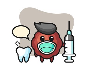 Meatball cartoon as a dentist