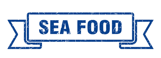 sea food ribbon. sea food grunge band sign. sea food banner